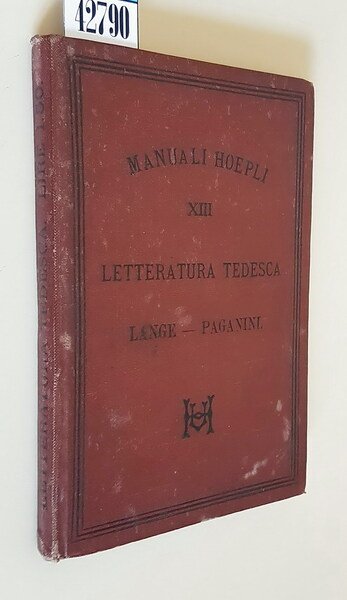 LETTERATURA TEDESCA del Dott. Otto Lange