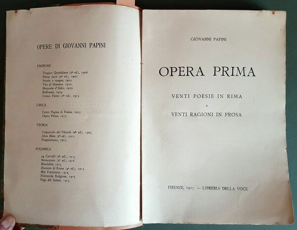 OPERA PRIMA - Venti poesie in rima e venti ragioni …