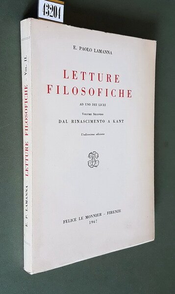 LETTURE FILOSOFICHE ad uso dei licei - Vol. II - …