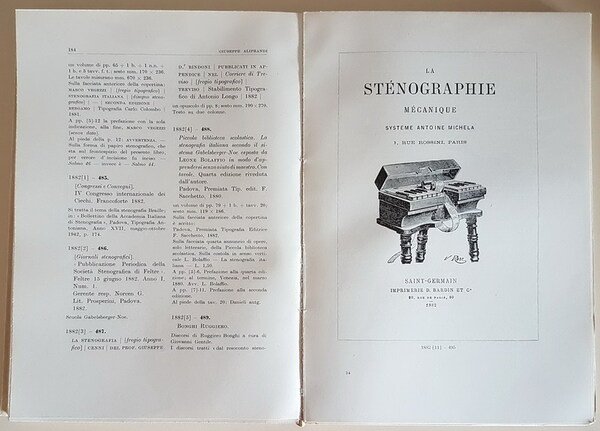 BIBLIOGRAFIA DELLA STENOGRAFIA (volumi I e II)