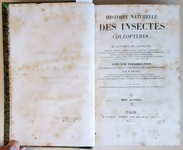 HISTOIRE NATURELLE DES INSECTES COLEOPTERES (tomes I, II) et HISTOIRE …