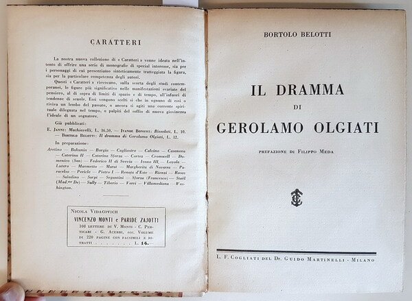 IL DRAMMA DI GEROLAMO OLGIATI - Prefazione di Filippo Meda