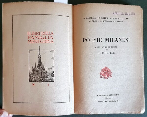 POESIE MILANESI con introduzione di L. M. Capelli