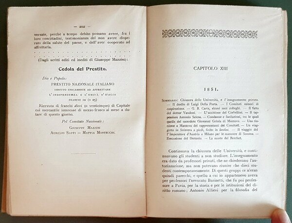 RICORDI DI GIOVENTU' - COSE VEDUTE O SAPUTE 1847-1860