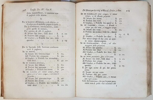 TARIFFA DE' DRITTI DELL'ERARIO REGIO, DELLA GRANDE CANCELLERIA. DELLE SEGRETERIE …