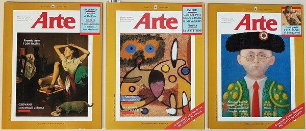 N. 8 riviste: ARTE mensile di arte, cultura, informazione (anno …