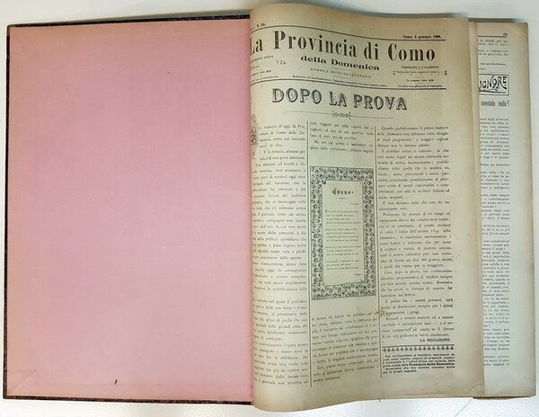 Giornale settimanale LA PROVINCIA DI COMO della domenica (anno II) …