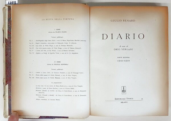 DIARIO - N. 2 vol.: PARTE PRIMA 1887-1900 e PARTE …