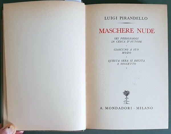MASCHERE NUDE - Sei personaggi in cerca d'autore . Ciascuno …
