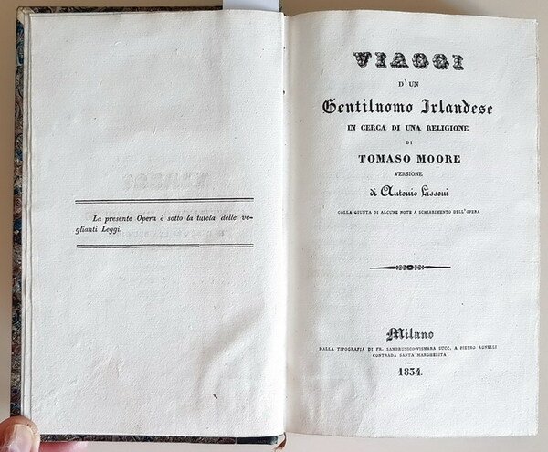 VIAGGI D'UN GENTILUOMO IRLANDESE IN CERCA DI UNA RELIGIONE