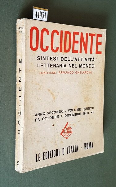 OCCIDENTE sintesi dell'attivita' letteraria del mondo (anno II) volume 5. …