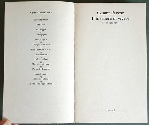 IL MESTIERE DI VIVERE (Diario 1935-1950)