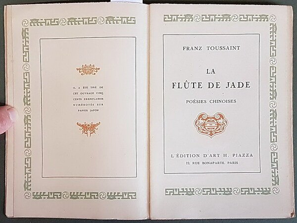 LA FLUTE DE JADE - Poesies Chinoises