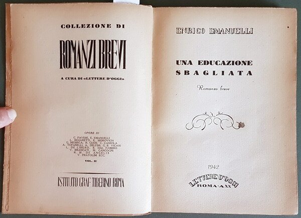 UNA EDUCAZIONE SBAGLIATA - Romanzo breve