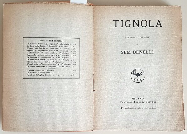 TIGNOLA commedia in tre atti