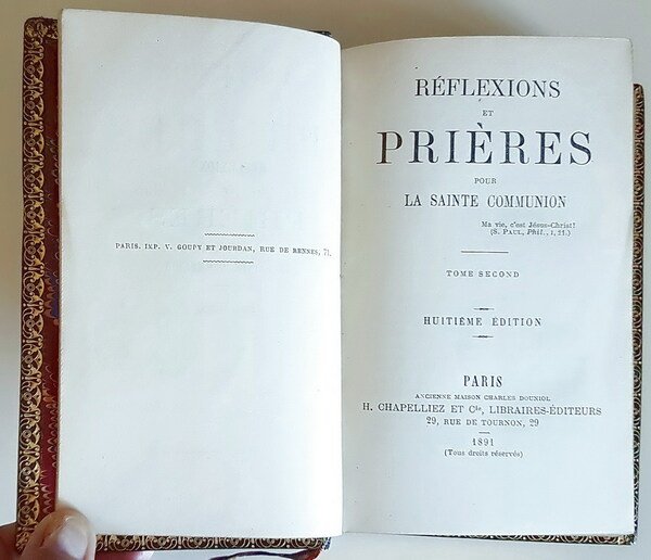 REFLEXIONS ET PRIERES POUR LA SAINTE COMMUNION (tome I et …