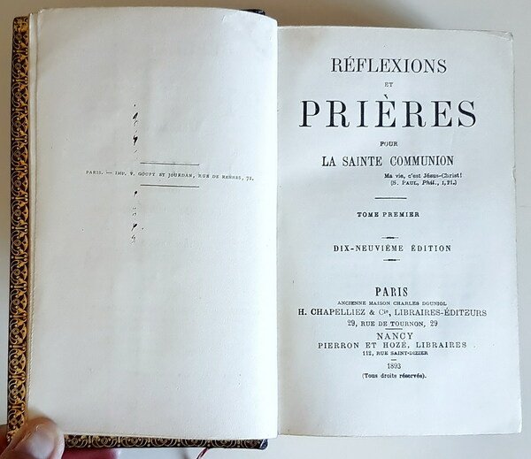 REFLEXIONS ET PRIERES POUR LA SAINTE COMMUNION (tome I et …