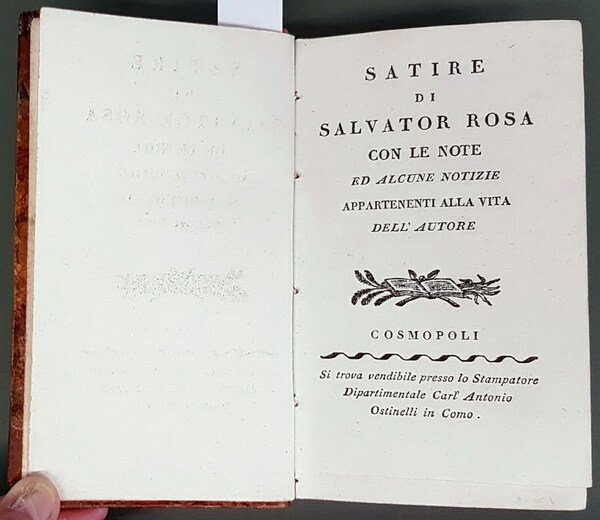 SATIRE DI SALVATOR ROSA con le note ed alcune notizie …