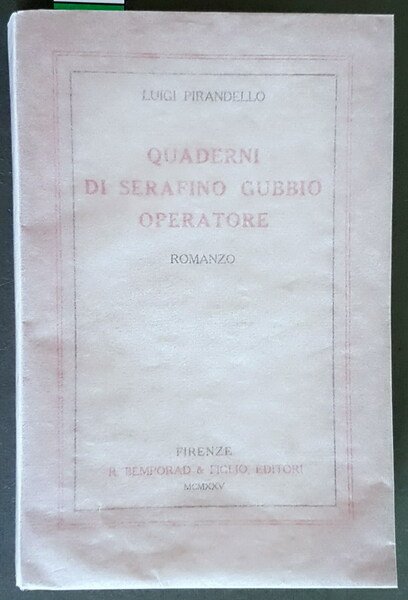 QUADERNI DI SERAFINO GUBBIO OPERATORE