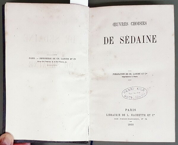 OEUVRES CHOISIES DE SEDAINE