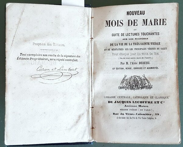 NOUVEAU MOIS DE MARIE ou Suite de lectures touchantes sur …