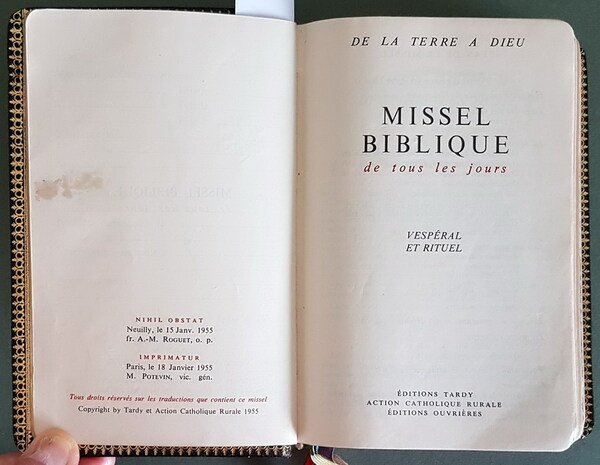 MISSEL BIBLIQUE de tous les jours - Vesperal et Rituel