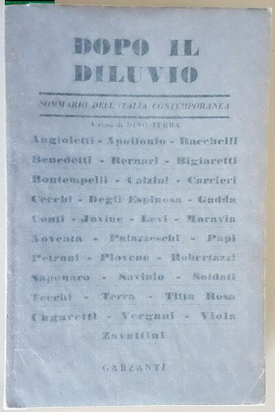 DOPO IL DILUVIO sommario dell'Italia Contemporanea