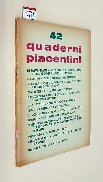 QUADERNI PIACENTINI (anno IX) - N. 42 (novembre 1970)