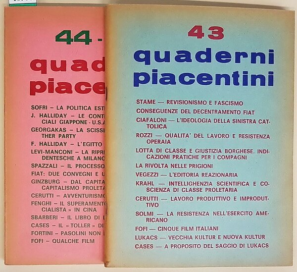 QUADERNI PIACENTINI (anno X) - N. 43 (aprile 1971) - …