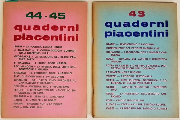 QUADERNI PIACENTINI (anno X) - N. 43 (aprile 1971) - …