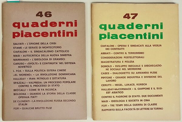 QUADERNI PIACENTINI (anno XI) - N. 46 (marzo 1972) - …