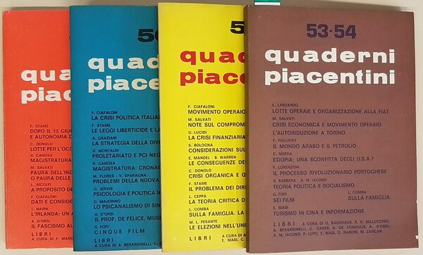 QUADERNI PIACENTINI (anno XIII-XIV) - N. 53-54 (dicembre 1974) - …