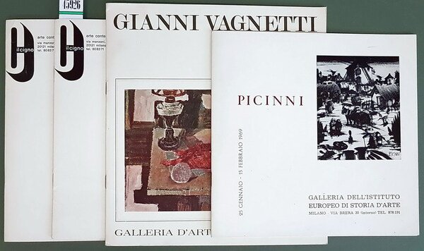 N. 4 opuscoli di mostre dei pittori: MINO MACCARI - GIUSEPPE MOTTI - PICINNI - GIANNI VAGNETTI