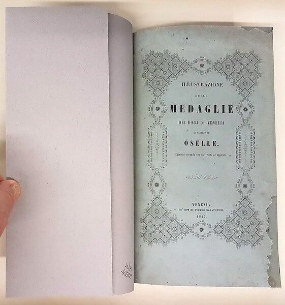 ILLUSTRAZIONE DELLE MEDAGLIE DEI DOGI DI VENEZIA denominate OSELLE