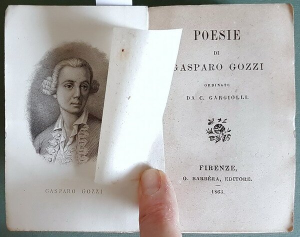 POESIE DI GASPARO GOZZI ordinate da C. Gargiolli.