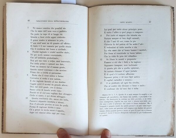 I PARALIPOMENI DELLA BATRACOMIOMACHIA con le note scritte da Francesco …