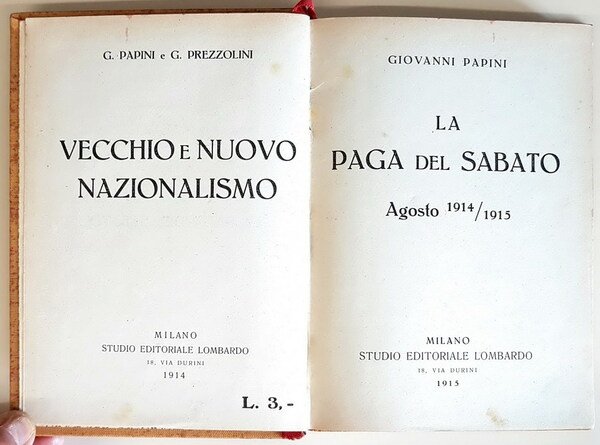 LA PAGA DEL SABATO - Agosto 1914/1915