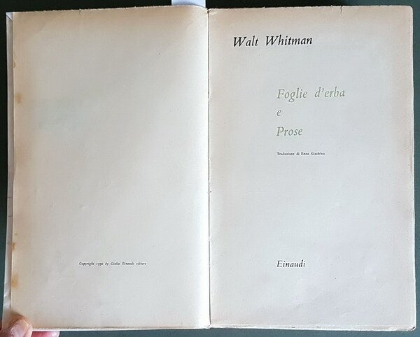 FOGLIE D'ERBA E PROSE