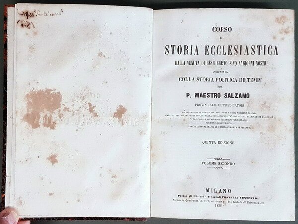 CORSO DI STORIA ECCLESIASTICA dalla venuta di Gesu' Cristo sino …