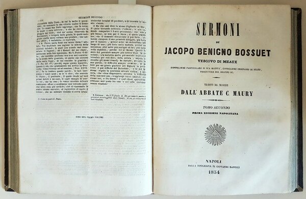 SERMONI DI JACOPO BENIGNO BOSSUET, VESCOVO DI MEAUX (tomi I …