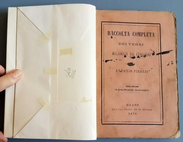 RACCOLTA COMPLETA DEI VERSI MILANESI E ITALIANI DI ANTONIO PICOZZI …