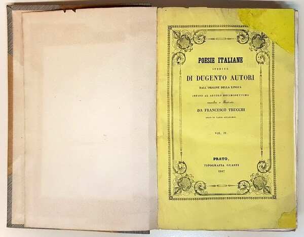 POESIE ITALIANE INEDITE DI DUGENTO AUTORI DALL'ORIGINE DELLA LINGUA INFINO …