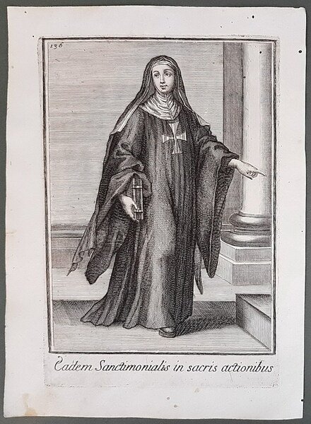 Monaca di S. ROSALIA vestita con la Cocolla Monastica