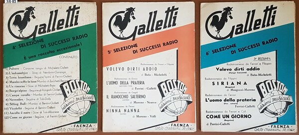 N. 3 fascicoli della serie GALLETTI - 4.,5.,6, SELEZIONE DI …