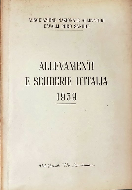 ALLEVAMENTI E SCUDERIE D'ITALIA 1959