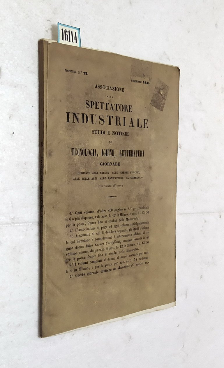 ASSOCIAZIONE ALLO SPETTATORE INDUSTRIALE - STUDI E NOTIZIE DI TECNOLOGIA, … | Immagine principale