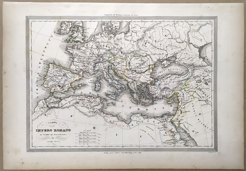 CARTA DELL'IMPERO ROMANO ai tempi di Costantino