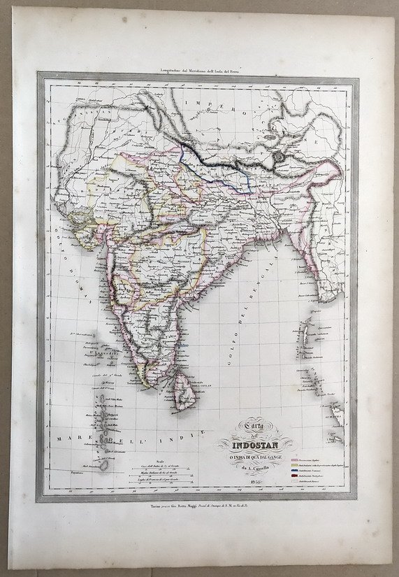 CARTA DELL'INDOSTAN o India di qua dal Gange