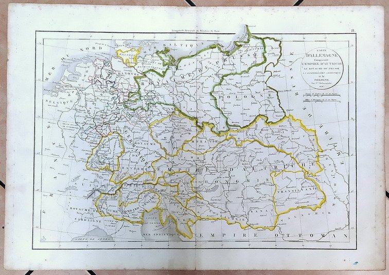 CARTA DELLA GERMANIA comprendente l'Impero d'Austria, la Prussia, la Confederazione …