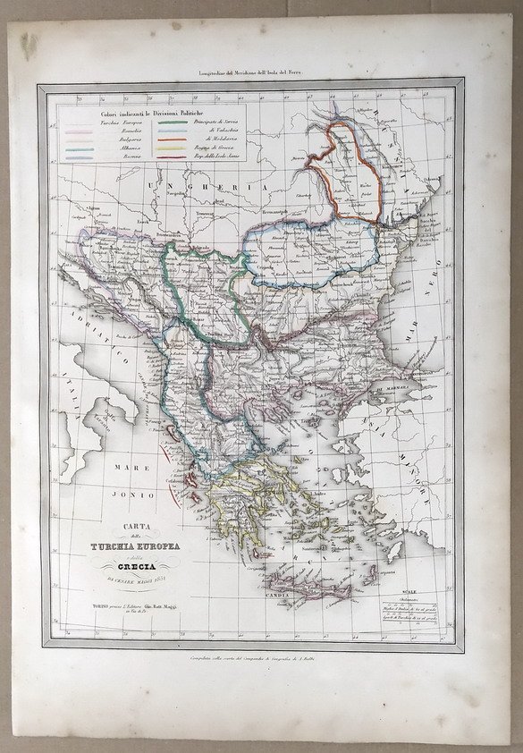 CARTA DELLA GRECIA ANTICA della MACEDONIA e della Tracia